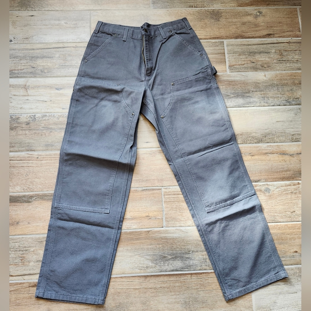 Carhartt Carpenter Pants - Grey Straight Leg - 34"